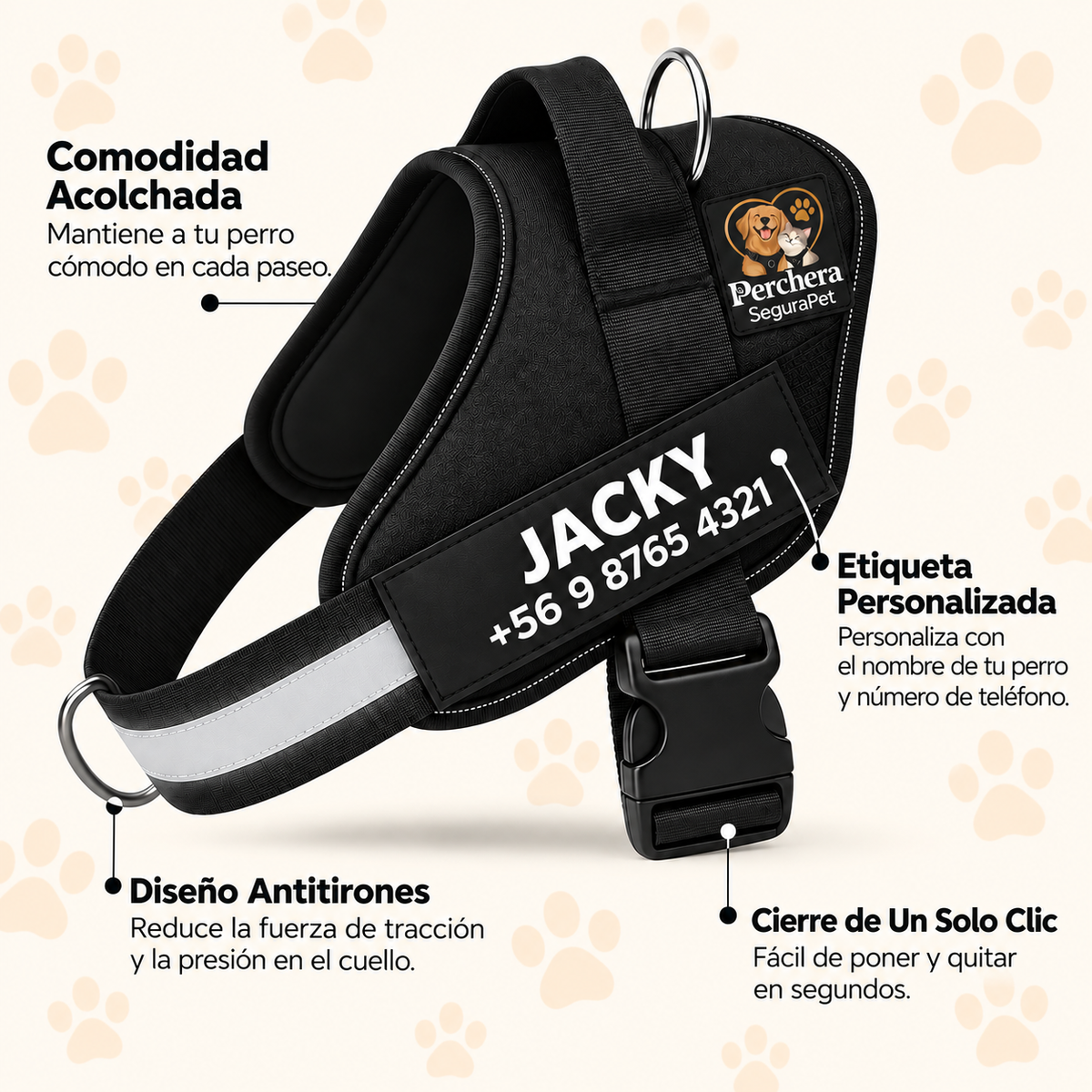 Perchera segurapet 🐶 Paseos con más control y menos tirones